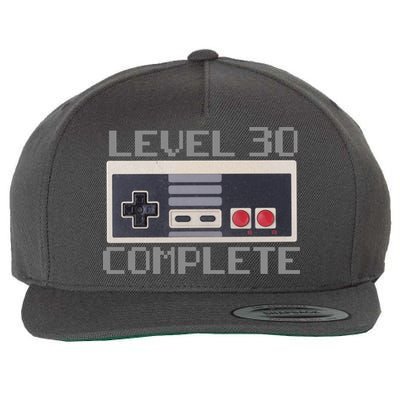 Level 30 Complete Retro Gamer 30th Birthday Wool Snapback Cap