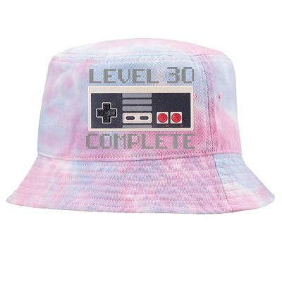 Level 30 Complete Retro Gamer 30th Birthday Tie-Dyed Bucket Hat