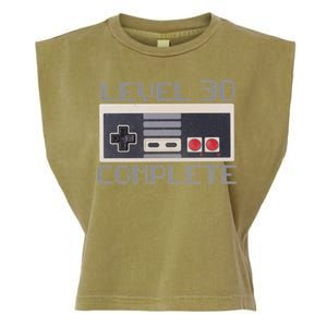 Level 30 Complete Retro Gamer 30th Birthday Garment-Dyed Women's Muscle Tee