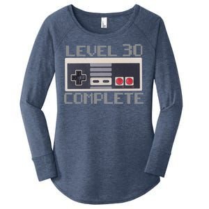 Level 30 Complete Retro Gamer 30th Birthday Women's Perfect Tri Tunic Long Sleeve Shirt