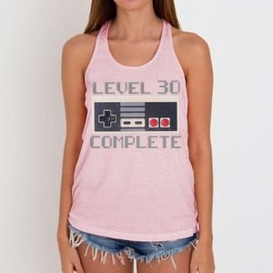 Level 30 Complete Retro Gamer 30th Birthday Women's Knotted Racerback Tank