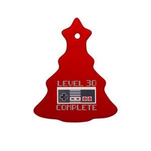 Level 30 Complete Retro Gamer 30th Birthday Ceramic Tree Ornament