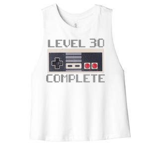 Level 30 Complete Retro Gamer 30th Birthday Women's Racerback Cropped Tank