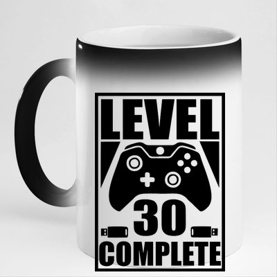 Level 30 Complete Video Gamer 30th Birthday 11oz Black Color Changing Mug