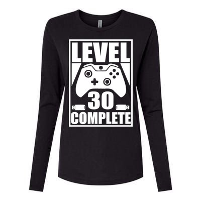 Level 30 Complete Video Gamer 30th Birthday Womens Cotton Relaxed Long Sleeve T-Shirt