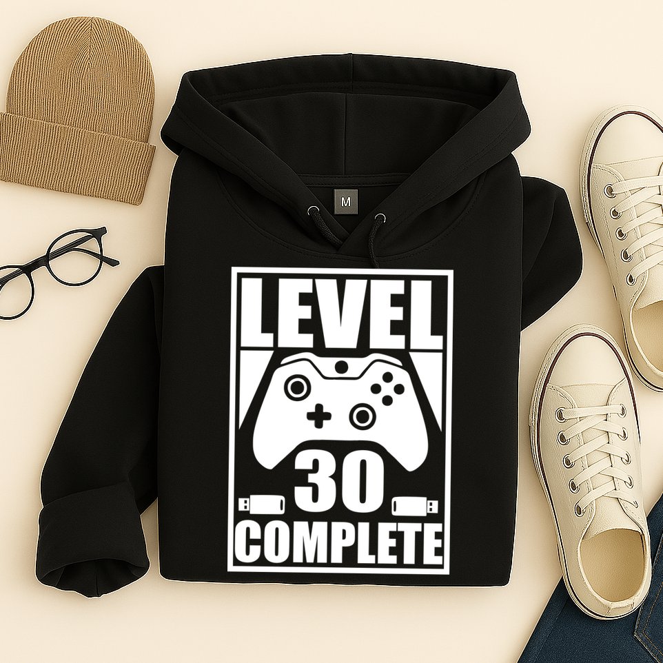 Level 30 Complete Video Gamer 30th Birthday Hoodie