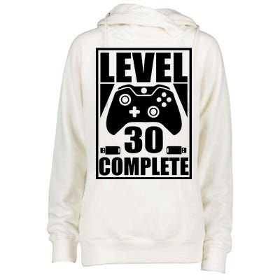 Level 30 Complete Video Gamer 30th Birthday Womens Funnel Neck Pullover Hood