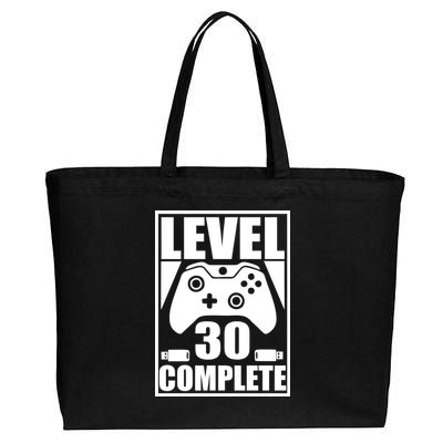 Level 30 Complete Video Gamer 30th Birthday Cotton Canvas Jumbo Tote