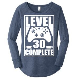 Level 30 Complete Video Gamer 30th Birthday Women's Perfect Tri Tunic Long Sleeve Shirt