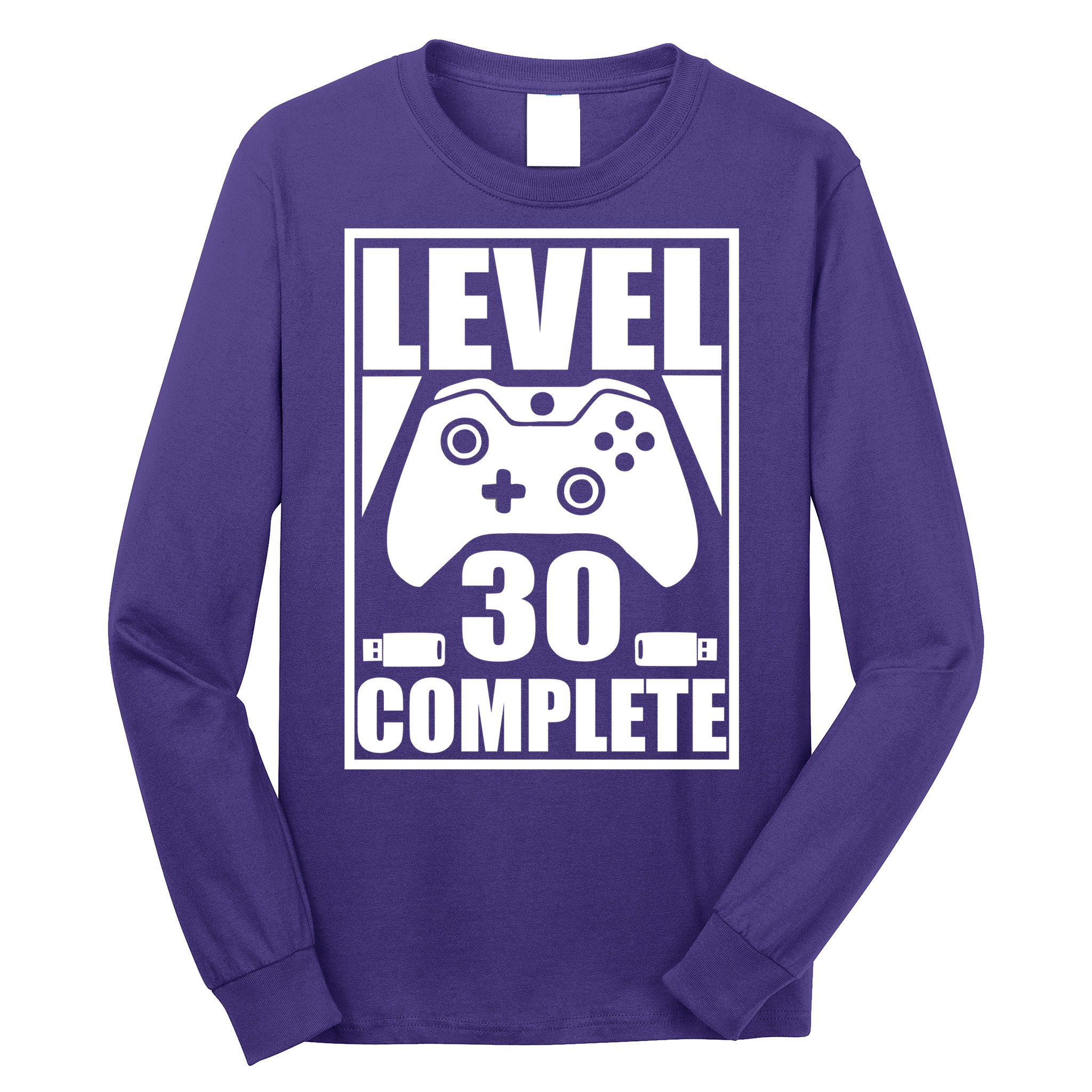 Level 30 Complete Video Gamer 30th Birthday Long Sleeve Shirt