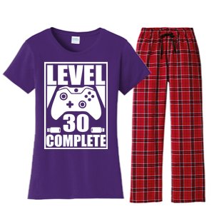 Level 30 Complete Video Gamer 30th Birthday Women's Flannel Pajama Set