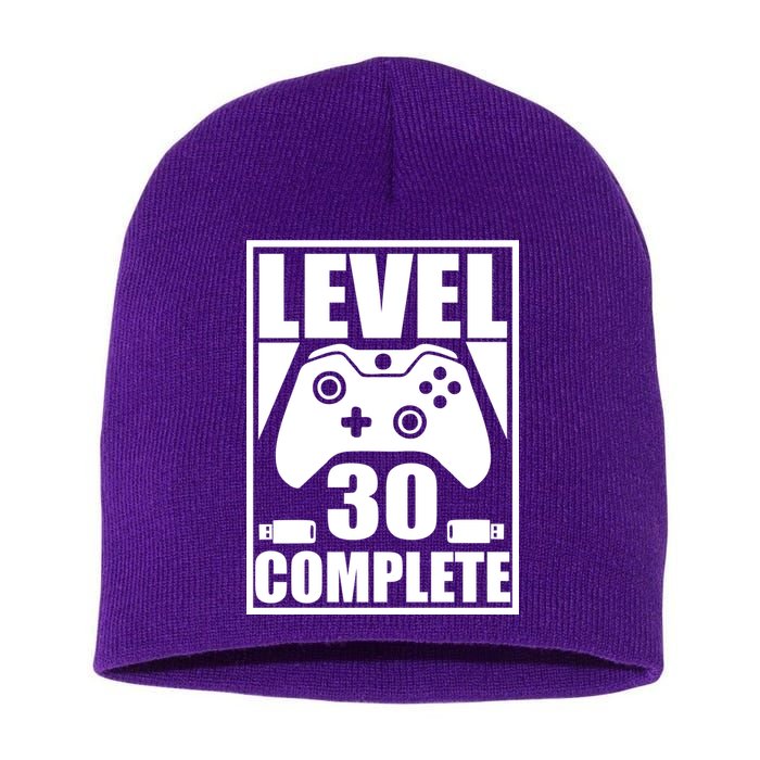 Level 30 Complete Video Gamer 30th Birthday Short Acrylic Beanie