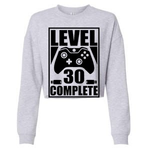 Level 30 Complete Video Gamer 30th Birthday Cropped Pullover Crew