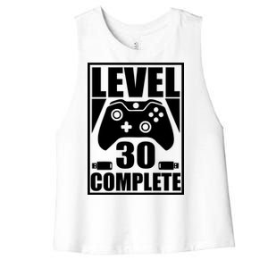 Level 30 Complete Video Gamer 30th Birthday Women's Racerback Cropped Tank