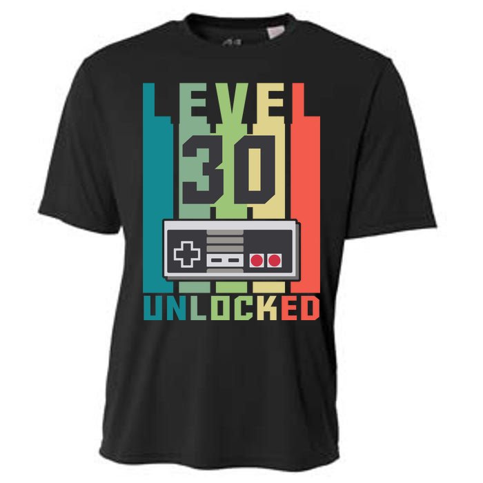 Level 30 Unlocked Funny Retro Gamer Birthday Cooling Performance Crew T-Shirt