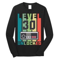 Level 30 Unlocked Funny Retro Gamer Birthday Long Sleeve Shirt