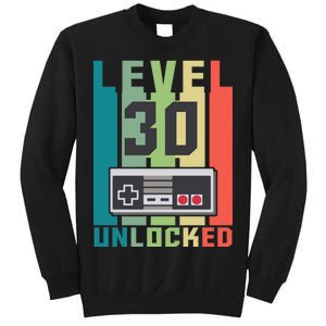 Level 30 Unlocked Funny Retro Gamer Birthday Sweatshirt