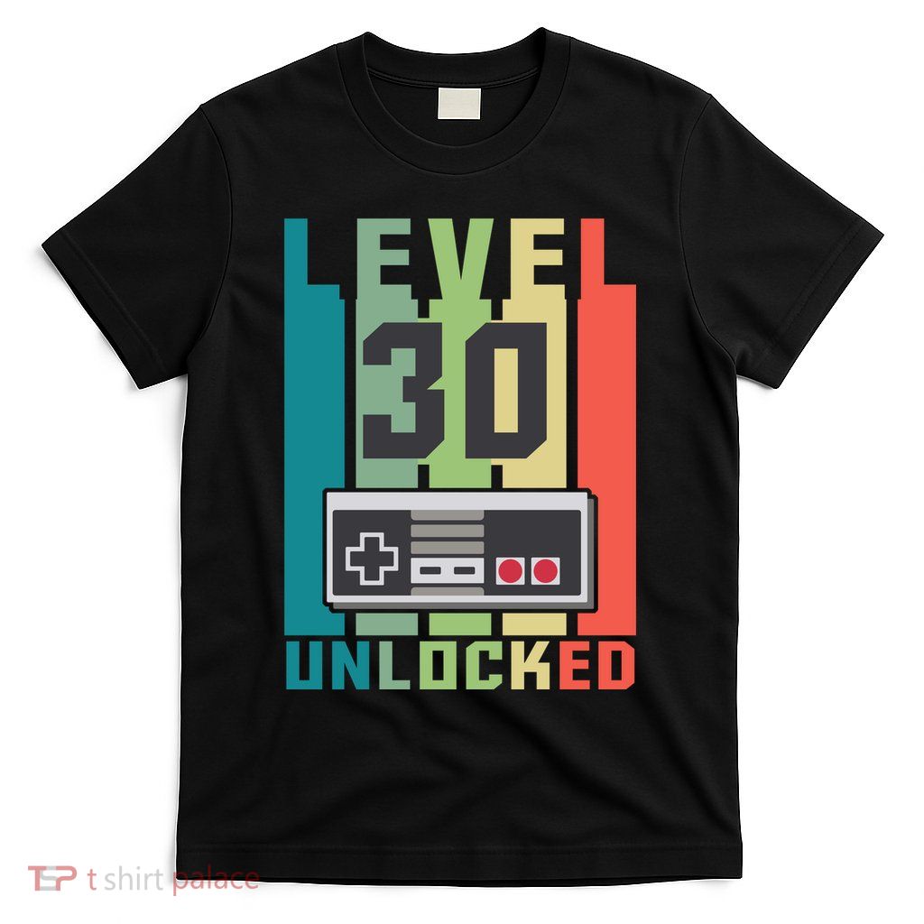 Level 30 Unlocked Funny Retro Gamer Birthday T-Shirt