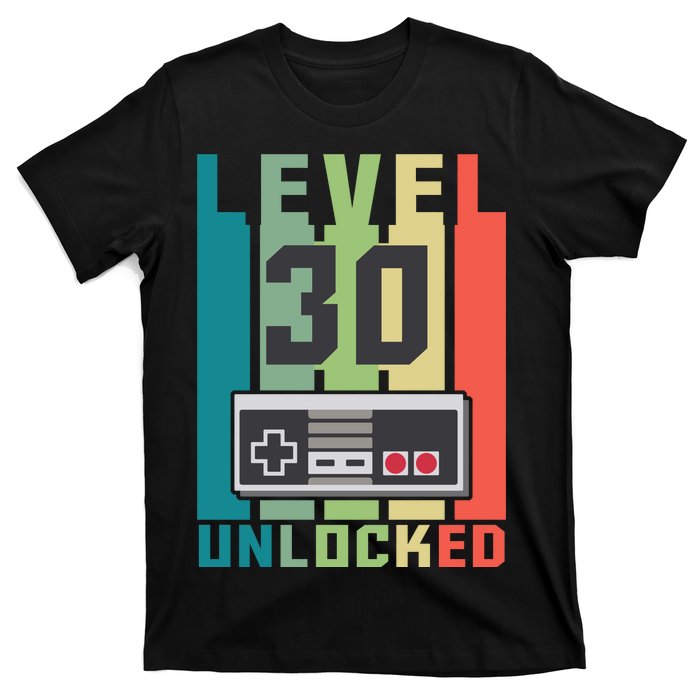 Level 30 Unlocked Funny Retro Gamer Birthday T-Shirt