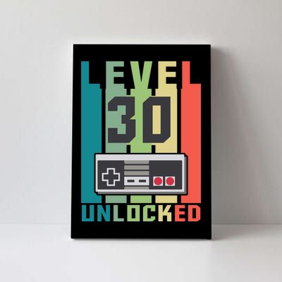 Level 30 Unlocked Funny Retro Gamer Birthday Canvas