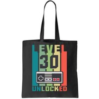 Level 30 Unlocked Funny Retro Gamer Birthday Tote Bag