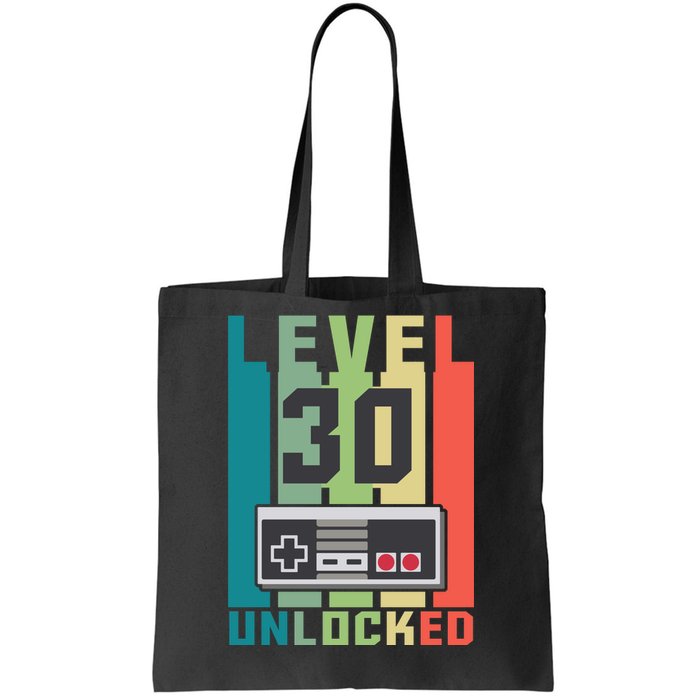 Level 30 Unlocked Funny Retro Gamer Birthday Tote Bag