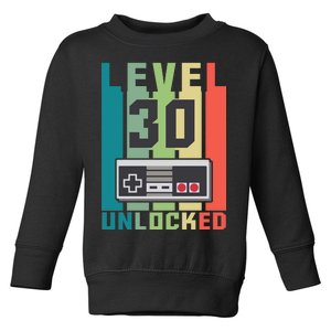 Level 30 Unlocked Funny Retro Gamer Birthday Toddler Sweatshirt