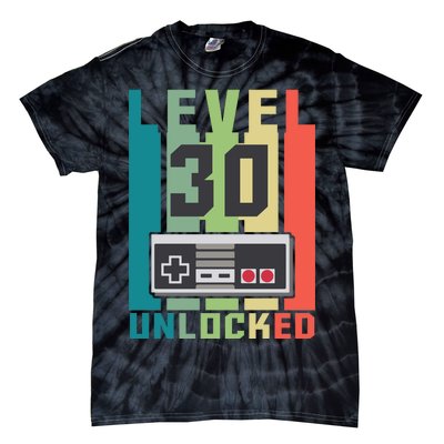 Level 30 Unlocked Funny Retro Gamer Birthday Tie-Dye T-Shirt