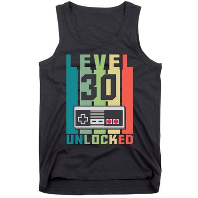 Level 30 Unlocked Funny Retro Gamer Birthday Tank Top