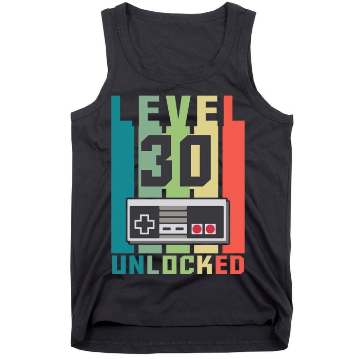 Level 30 Unlocked Funny Retro Gamer Birthday Tank Top