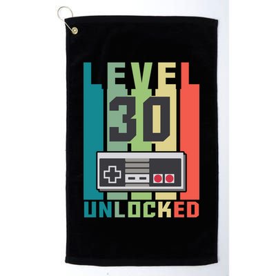 Level 30 Unlocked Funny Retro Gamer Birthday Golf Towel