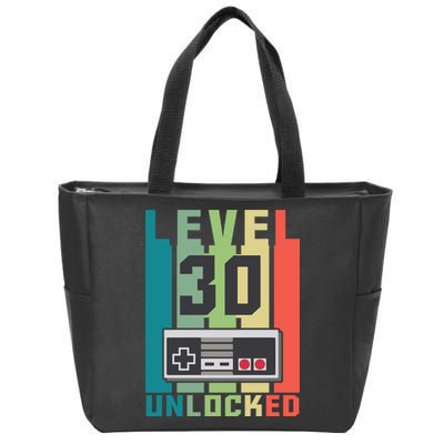 Level 30 Unlocked Funny Retro Gamer Birthday Zip Tote Bag