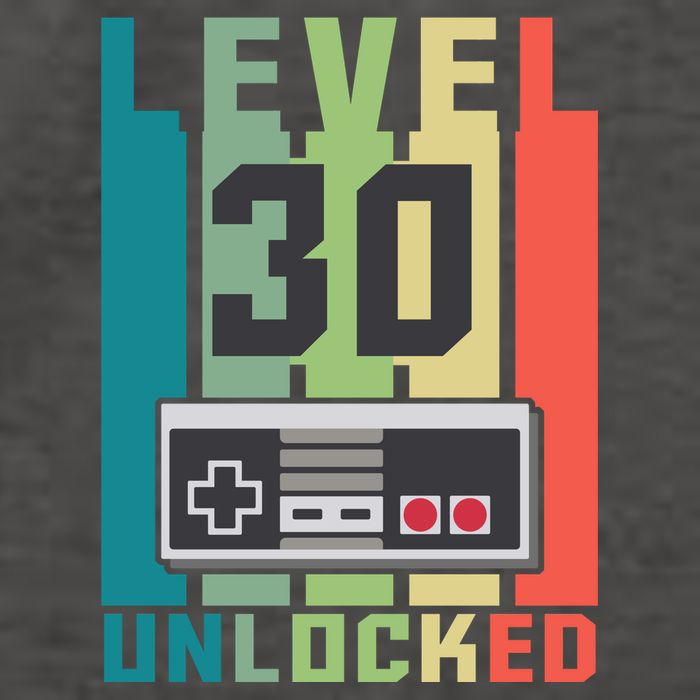 Level 30 Unlocked Funny Retro Gamer Birthday Vector Backpack