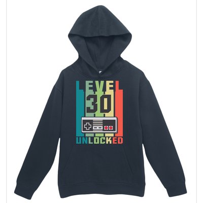 Level 30 Unlocked Funny Retro Gamer Birthday Urban Pullover Hoodie