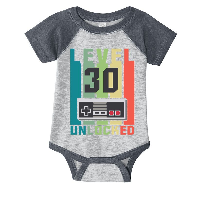 Level 30 Unlocked Funny Retro Gamer Birthday Infant Baby Jersey Bodysuit