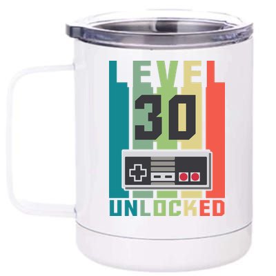 Level 30 Unlocked Funny Retro Gamer Birthday 12 oz Stainless Steel Tumbler Cup