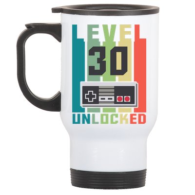 Level 30 Unlocked Funny Retro Gamer Birthday Stainless Steel Travel Mug