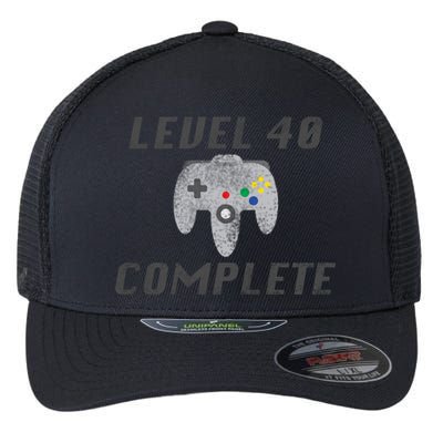 Level 40 Complete 40th Birthday Flexfit Unipanel Trucker Cap