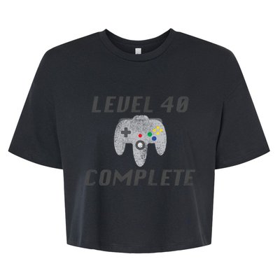 Level 40 Complete 40th Birthday Bella+Canvas Jersey Crop Tee