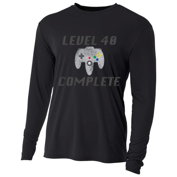 Level 40 Complete 40th Birthday Cooling Performance Long Sleeve Crew