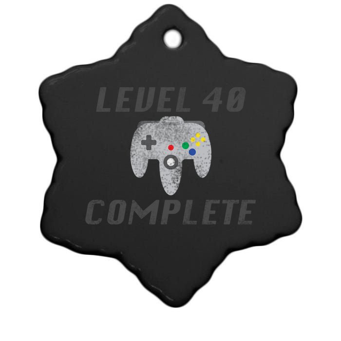 Level 40 Complete 40th Birthday Ceramic Star Ornament