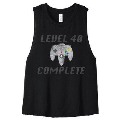 Level 40 Complete 40th Birthday Women's Racerback Cropped Tank