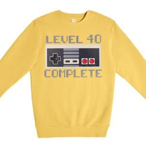 Level 40 Complete Retro Gamer 40th Birthday Premium Crewneck Sweatshirt