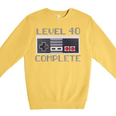 Level 40 Complete Retro Gamer 40th Birthday Premium Crewneck Sweatshirt