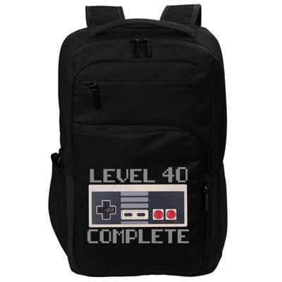 Level 40 Complete Retro Gamer 40th Birthday Impact Tech Backpack