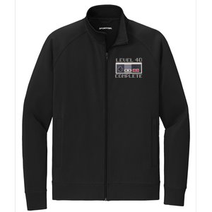 Level 40 Complete Retro Gamer 40th Birthday Stretch Full-Zip Cadet Jacket