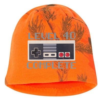 Level 40 Complete Retro Gamer 40th Birthday Kati - Camo Knit Beanie