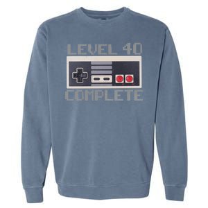 Level 40 Complete Retro Gamer 40th Birthday Garment-Dyed Sweatshirt