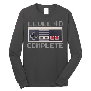 Level 40 Complete Retro Gamer 40th Birthday Long Sleeve Shirt