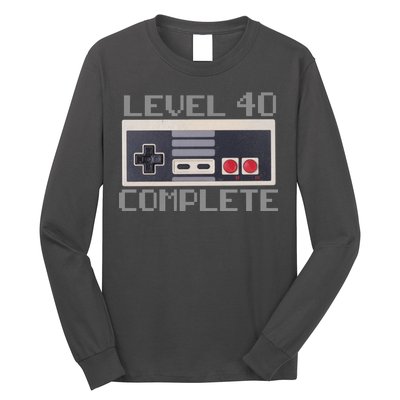 Level 40 Complete Retro Gamer 40th Birthday Long Sleeve Shirt